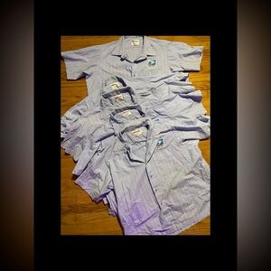 5-Vintage Mail Carrier Postal pin-striped Short Sleeve men’s sz XL 5-shirts used